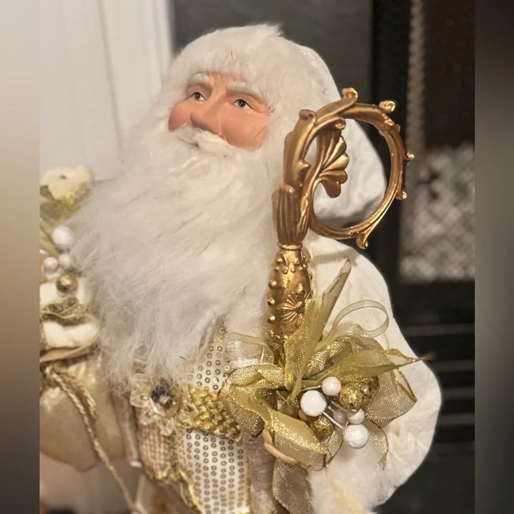 45CM Christmas Holiday Gift Gold Sequin Santa